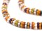 The Bead Chest Multicolor West African Flower Krobo Beads 11mm Ghana Unusual Glass Large Hole 29 Inch Strand Handmade